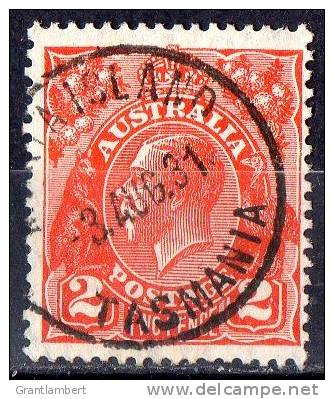 Australia 1926 King George V 2d Red Small Multiple Wmk - MARIA ISLAND, TASMANIA - Used Stamps