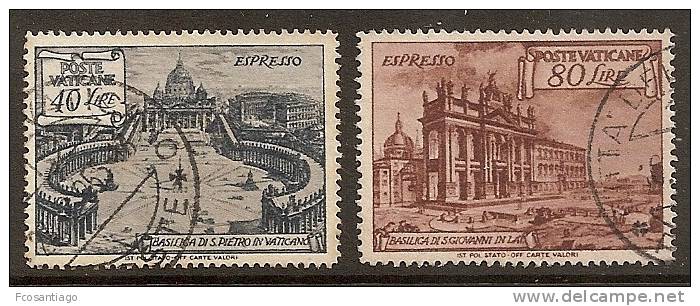 VATICANO 1949 - Yvert #11/12 (Express) - VFU - Usados