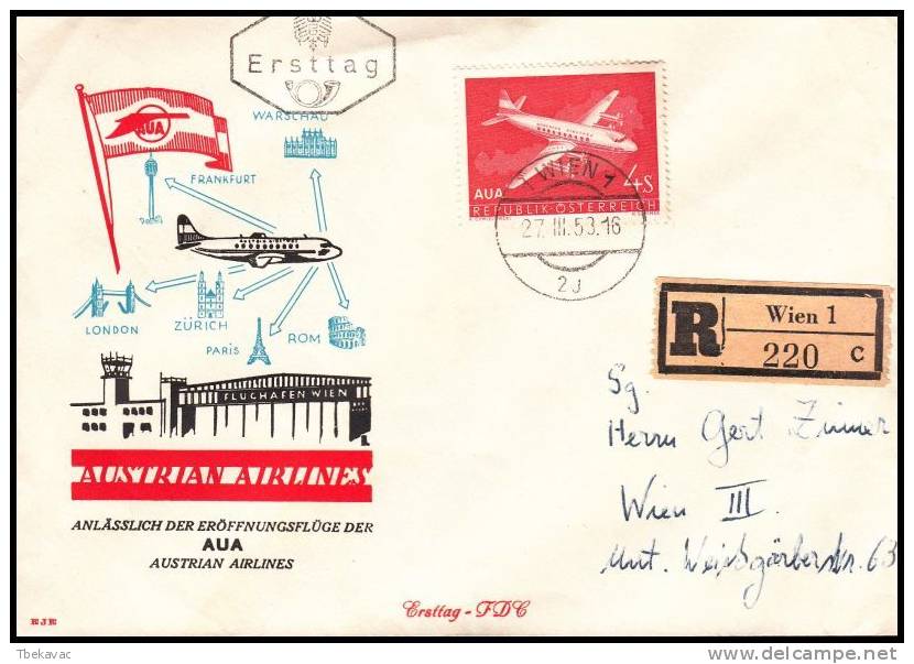 Austria 1958, Registred Airmail Cover - Autres & Non Classés