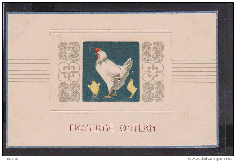 C21  /  Prägelitho Ostern / Kücken / Rendsburg 1906 - Pâques