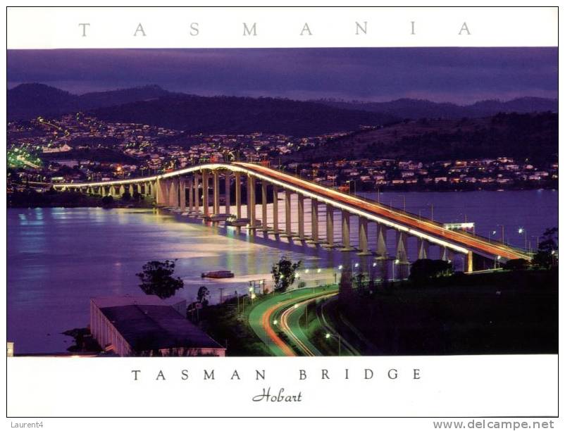 (970) Australia - TAS - Hobart Tasman Bridge At Night - Hobart