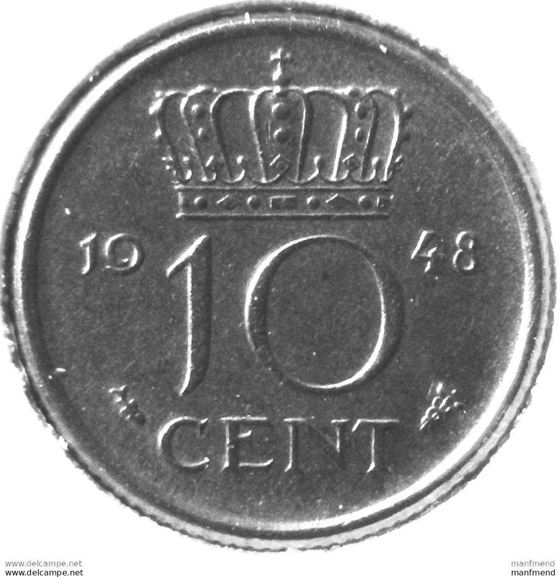 Netherlands - 1948 - KM 177 - 10 Cents - XF - Look Scans - 10 Cent