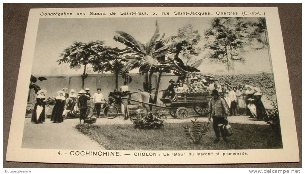 Congregation Des Soeurs De Saint Paul - Chartres - Cochinchine - Cholon Le Retour Du Marché Et Promenade - Viêt-Nam