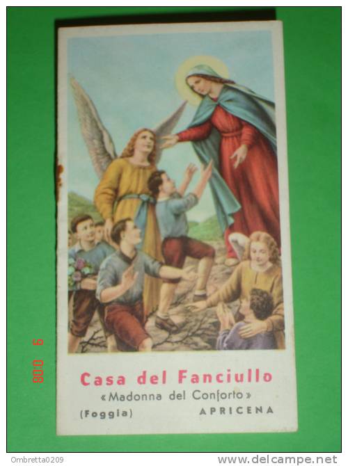 Calendarietto Anno1961 - Madonna Del CONFORTO Casa Del Fanciullo - Orfanelli  APRICENA,Foggia - Small : 1961-70