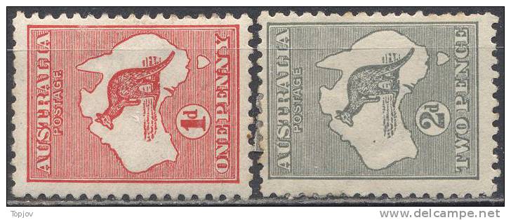 AUSTRALIA  - DIFFER. KANGAROO  - Wz - 1913 + 1915  - MLH - Ongebruikt