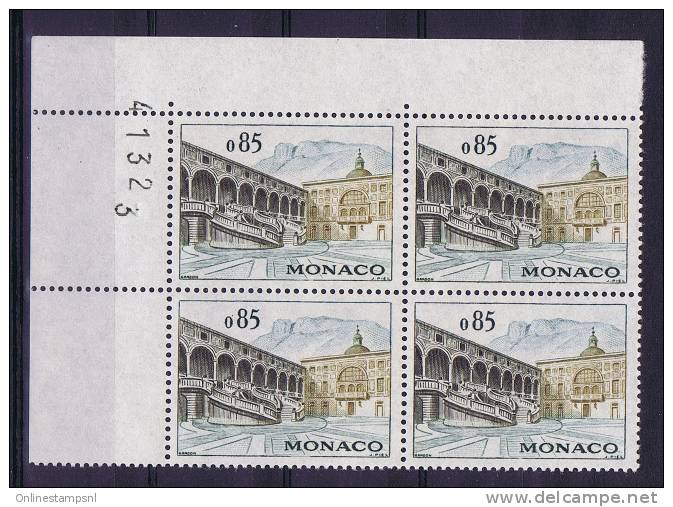 Monaco, 1960 Maury  549 MNH/** Numbered Corner Bloc - Ongebruikt