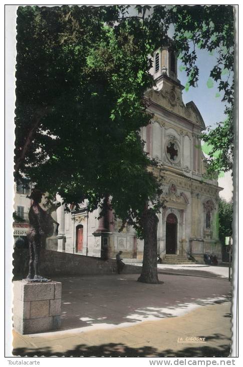 CPSM 06 VALLAURIS L EGLISE ET LA STATUE DE L HOMME AU MOUTON 1956 - Vallauris