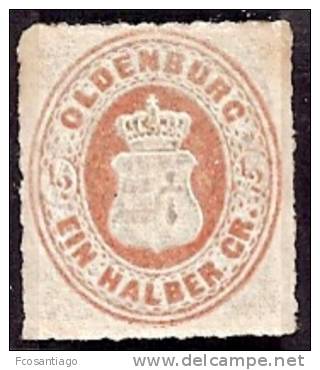 ALEMANIA 1862 (OLDENBOURG) Yvert #16 - No Gum (*) - Oldenbourg