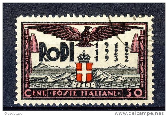 Geo 1932 SS 11 Anniversario Occupazione Rodi  N. 69 C. 30 Nero, Lilla E Rosso USATO  Cat. € 30 - Egée