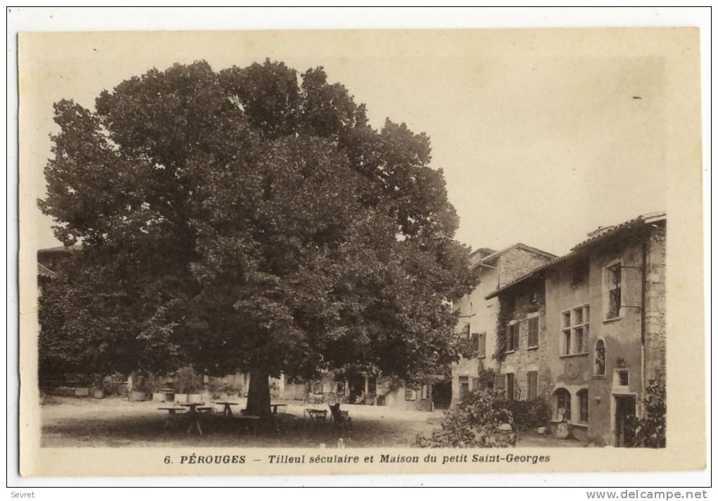 01 - PEROUGES-- Tilleul Séculaire Et Maison Du Petit Georges. - Pérouges