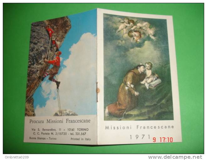 Calendarietto Anno 1971 - ALPINISMO Montagna - S.ANTONIO Da Padova - Missioni Francescane - Buona Stampa - TORINO - Petit Format : 1971-80