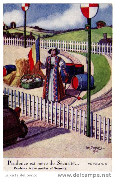 Cartolina "Prudence Est Mère De Sécurité..." ROUMANIE - Illustratore DUPUIS 1916 - Dupuis, Emile