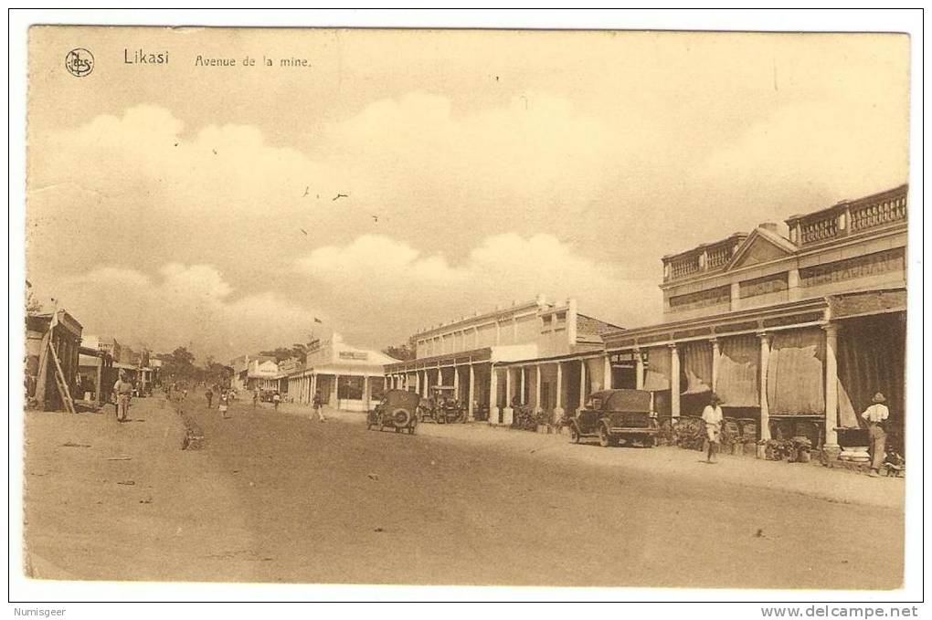 LIKASI    ---   Avenue   De  La  Mine   (  Automobiles  Anciennes ) - Belgisch-Kongo