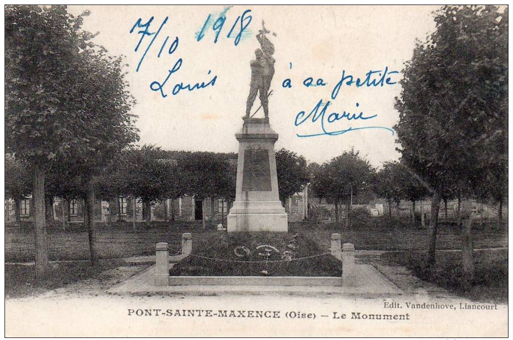 CPA..PONT SAINTE MAXENCE......LE  MONUMENT  ...PRIX: 1,99 € - Pont Sainte Maxence