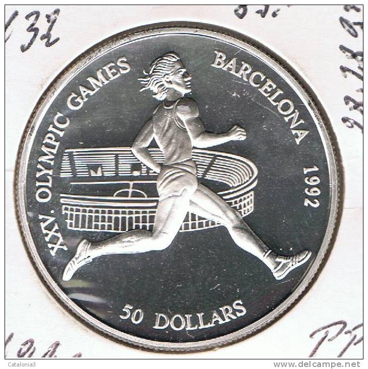 COOK Islas - 50 Dolar 1990 PROOF  KM112  PLATA - Kanaaleilanden