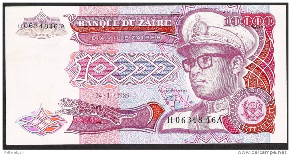 ZAIRE  P38   10.000  ZAIRES   1989    UNC. - Zaire