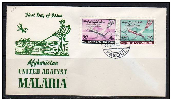 Anti Malaria 1961 Mi. 561-2 On FDC (Af7-10) - Afghanistan