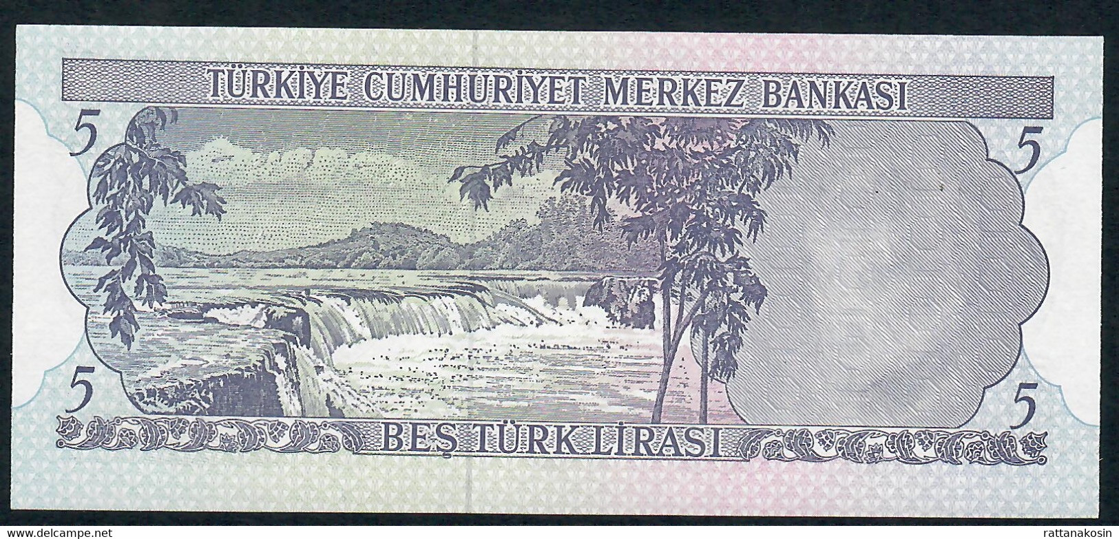 TURKEY  P185 5  LIRA  1970  #K70   UNC. - Türkei