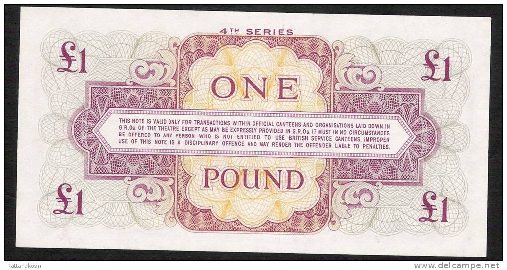 GREAT BRITAIN  PM36a 1 POUND     1962   UNC. - Forze Armate Britanniche & Docuementi Speciali