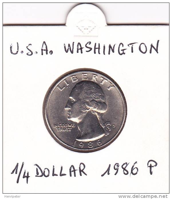 U.S.A. 1/4 Dollar Georges Washington 1986 P - 1932-1998: Washington