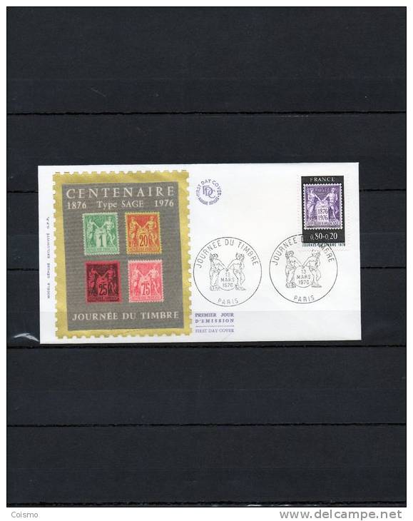 FDC JOURNEE DU TIMBRE 1976 - TYPE SAGE - 1970-1979