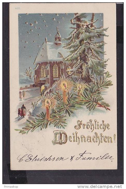 C21  /   Prägekarte Weihnachten   / Kirche 1905 / Rendsburg - Autres & Non Classés