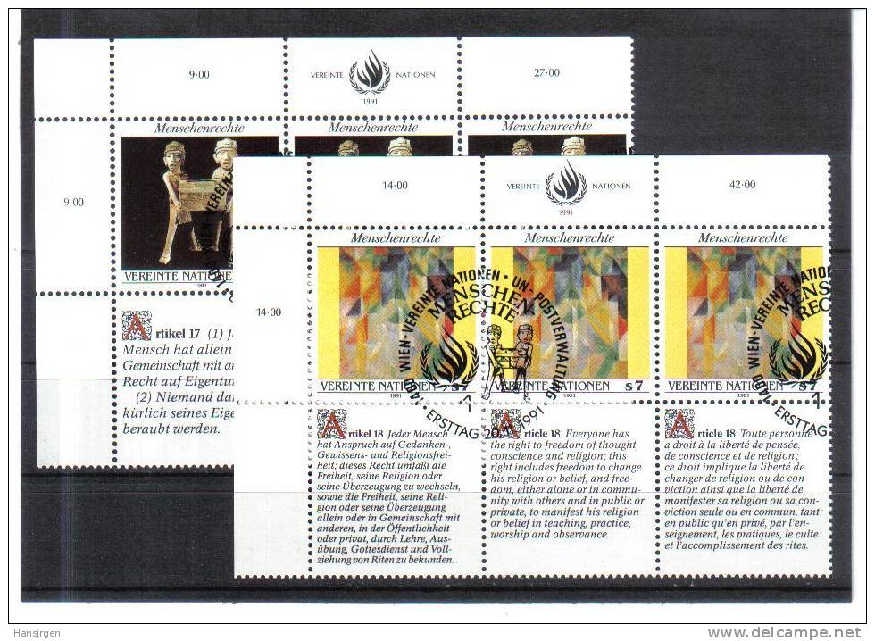 BOX357/58 UNO WIEN 1989-1991 MICHL 96/97+108/09+123/24 Used / Gestempelt - Used Stamps