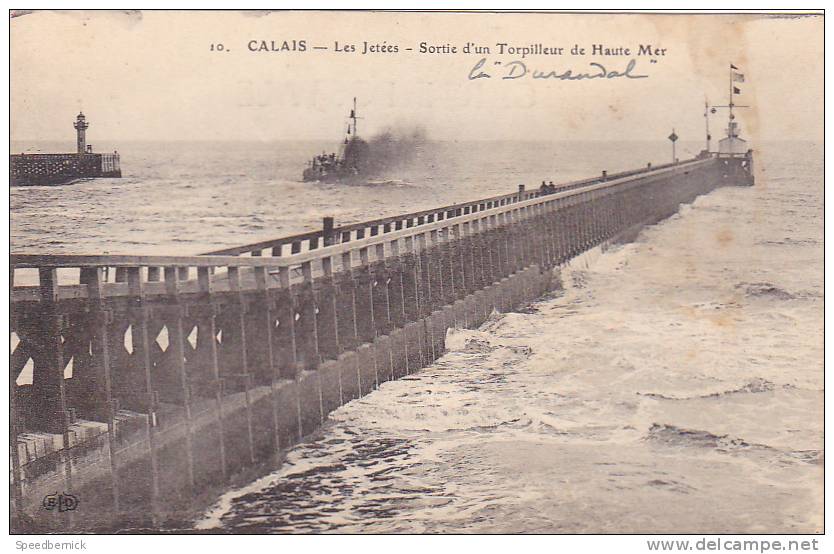 22020 Correspondance A Thomazi Marine Marin Ecrivain Brest Toulon Guerre Militaire -calais Jetées Torpilleur Durandal - Warships