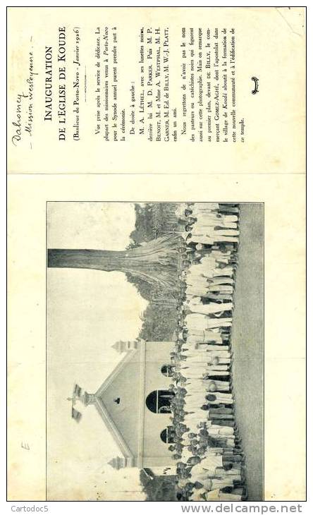 Inauguration De L'Eglise De Koudé (Banlieue De Porto-Novo-Janvier 1926  Photo  Format 32-18 Tirée D'une Revue Temple - Dahomey