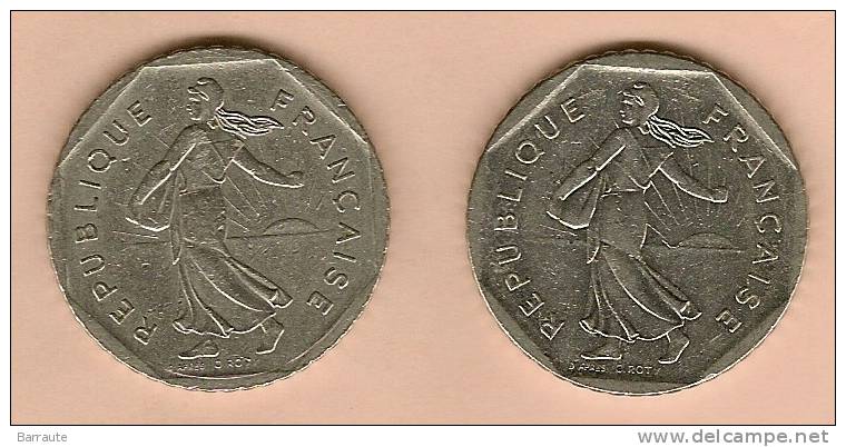 2 Pieces FRANCE 2 Francs Nickel Semeuse 1979 Et 1981 .Superbe - Autres & Non Classés