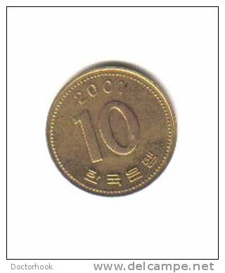 KOREA---South    10  WON  2001   (KM # 33.2) - Coreal Del Sur