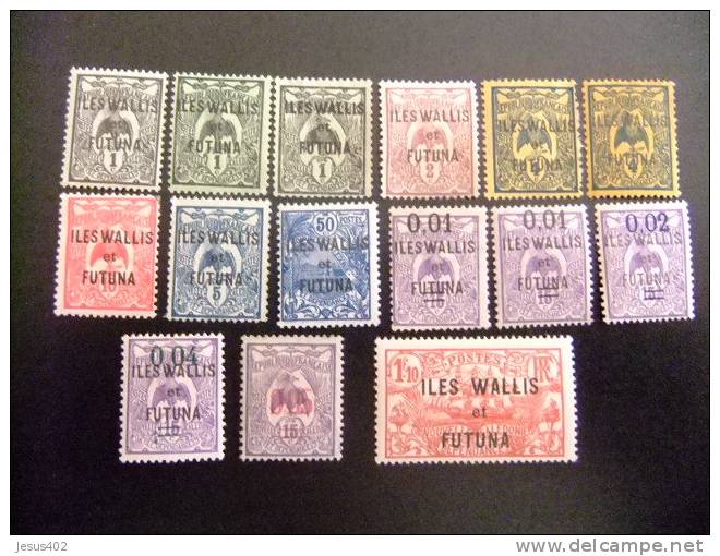 WALLIS ET FUTUNA  AÑO  1920 LOTE SELLOS  Yvert Nº 1 + 2 +3 + 5 + 18 + 24 + 26 + 27 + 28 + 29 + 42 * (*) - Unused Stamps