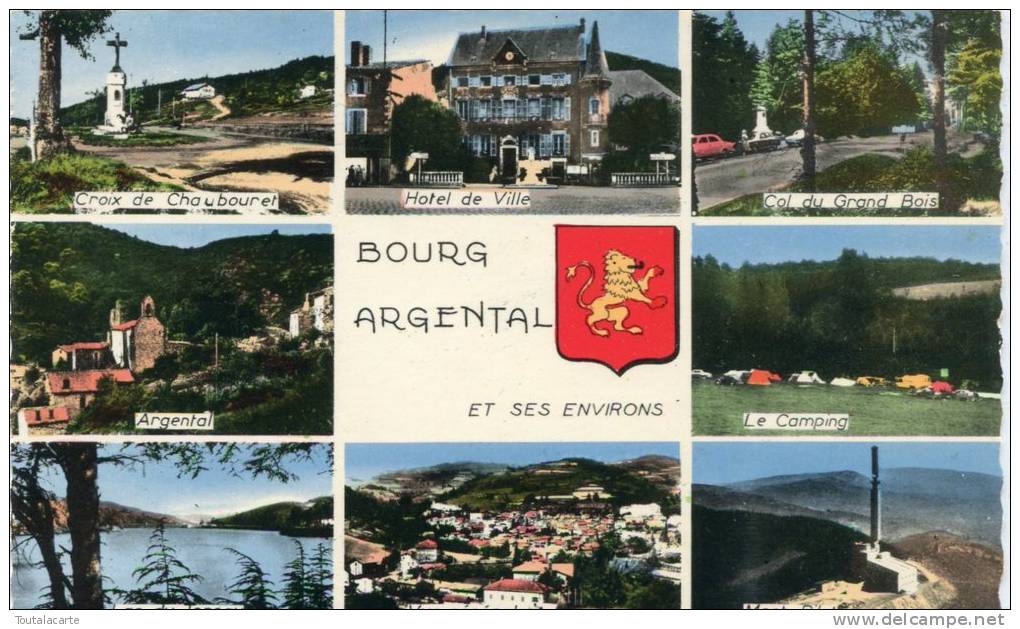 CPSM 42 BOURG ARGENTAL ET SES ENVIRONS  MULTI VUES - Bourg Argental