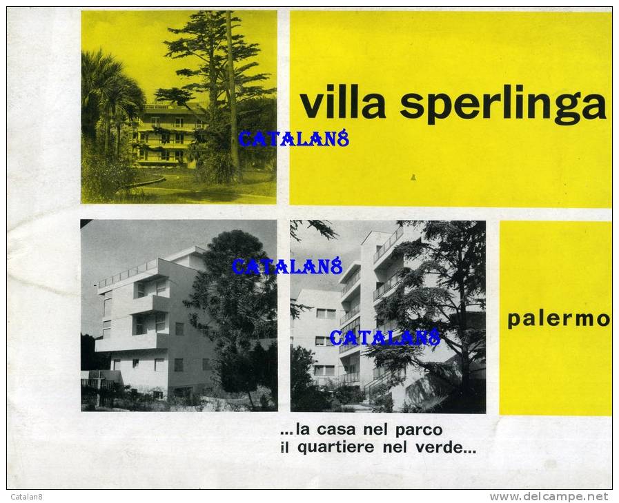 V1877 PALERMO VILLA SPERLINGA DEPLIANT PUBBLICITA' CENTRO RESIDENZALE PIANTINA APPARTAMENTI - Europa