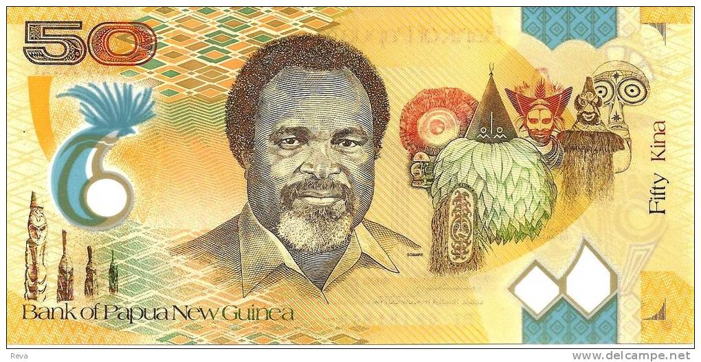 PAPUA NEW GUINEA 50 KINA BIRD BUILDING FRONT & MAN BACK DATED 2008 POLYMER LAST ISSUE UNC READ DESCRIPTION !! - Papua Nuova Guinea