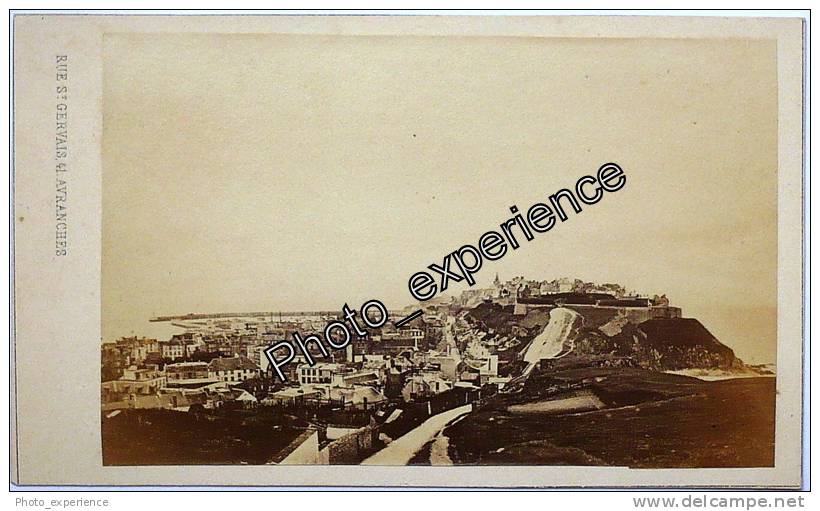 Photo Cdv XIX Ville Port Panorama 1870 AVRANCHES Manche 50 Basse Normandie - Old (before 1900)