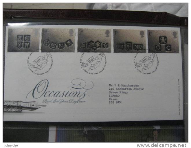 Great Britain 2001 Occasions Fdc - 2001-2010 Decimal Issues