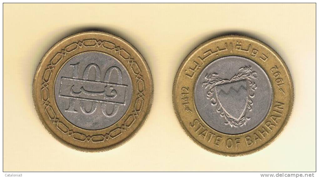 BAHRAIN -  100 Fils 1992  KM20  BIMETAL - Bahreïn