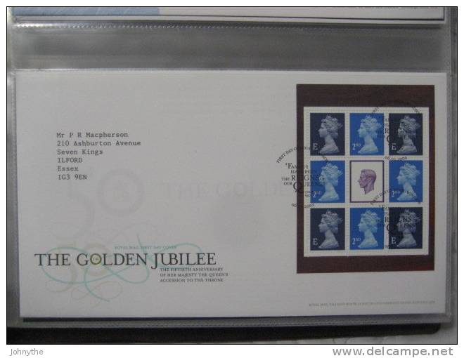 Great Britain 2002 The Golden Jubilee Booklet Pane Fdc - 2001-10 Ediciones Decimales