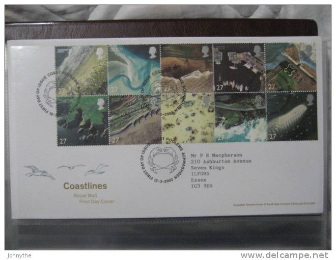 Great Britain 2002 Coastlines Fdc - 2001-2010. Decimale Uitgaven