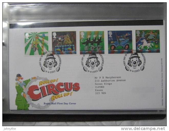 Great Britain 2002 Circus Fdc - 2001-10 Ediciones Decimales