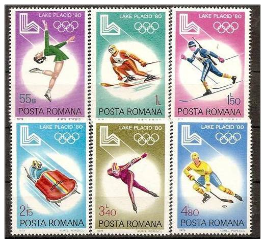 ROMANIA 1979 SPORT OLYMPIC PLACID SC # 2926-2931 MNH - Nuovi