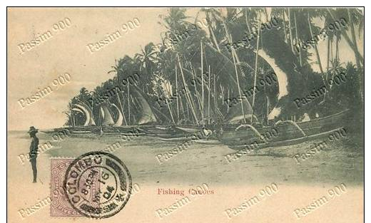 SRI LANKA (CEYLON) - BARCHE DA PESCA (FISHING CANOES) - 1904 - Sri Lanka (Ceylon)