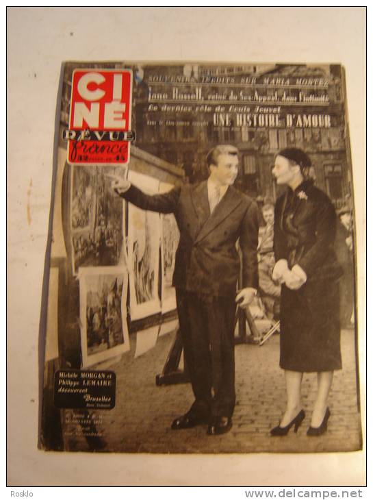 REVUE / CINE REVUE / N° 43  DE 1951/ MICHELE MORGAN ET PHILIPPE LEMAIRE A BRUXELLES - Riviste