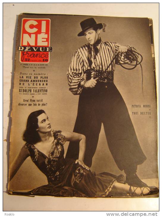 REVUE / CINE REVUE / N° 34  DE 1951/ PATRICIA MEDINA + TONY DEXTER - Zeitschriften