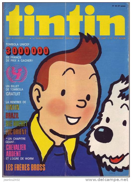 TINTIN N° 49 DU 05-12-1972 - Tintin