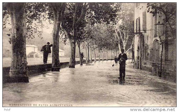 BEDARRIDES - Le Quai Aprés L' Inondation - Pub Man. De Pates Aliment. L. Gros  (54559) - Bedarrides