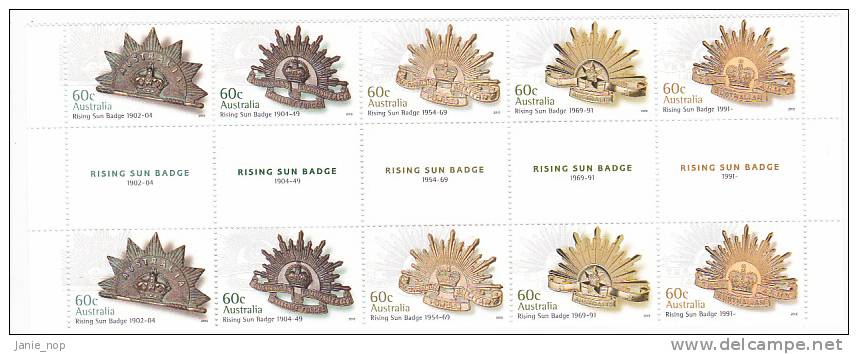 Australia 2012 ANZAC  Gutter Strip MNH - Sheets, Plate Blocks &  Multiples