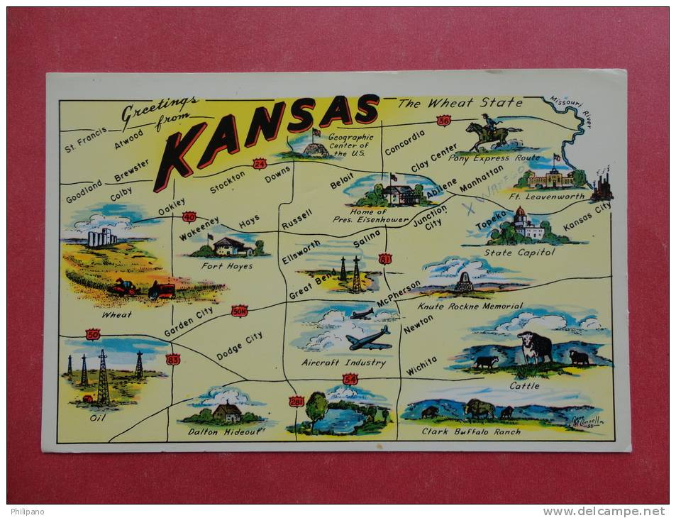 Greetings From  Kansas  The Wheat State  Not Mailed   ==   =ref 905 - Andere & Zonder Classificatie