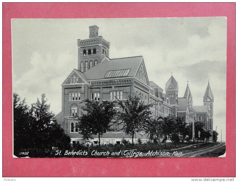 Atchison   Kansas    St Benedict's Church & College Ca 1910 Not Mailed   ==   =ref 905 - Andere & Zonder Classificatie